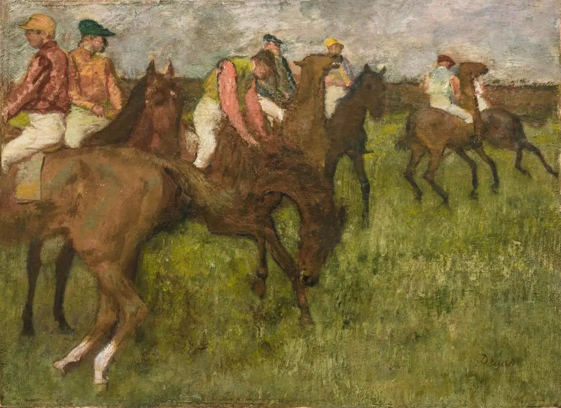 Reproduction du tableau « Jockeys avant la course - Edgar Degas » par Alpha Reproduction en peinture à l’huile