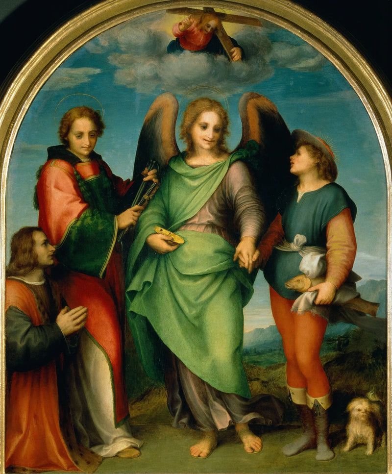 Archanděl Rafael s Tobia, svatý Laurent a dárce Leonardo di Lorenzo Morelli - Andrea del Sarto