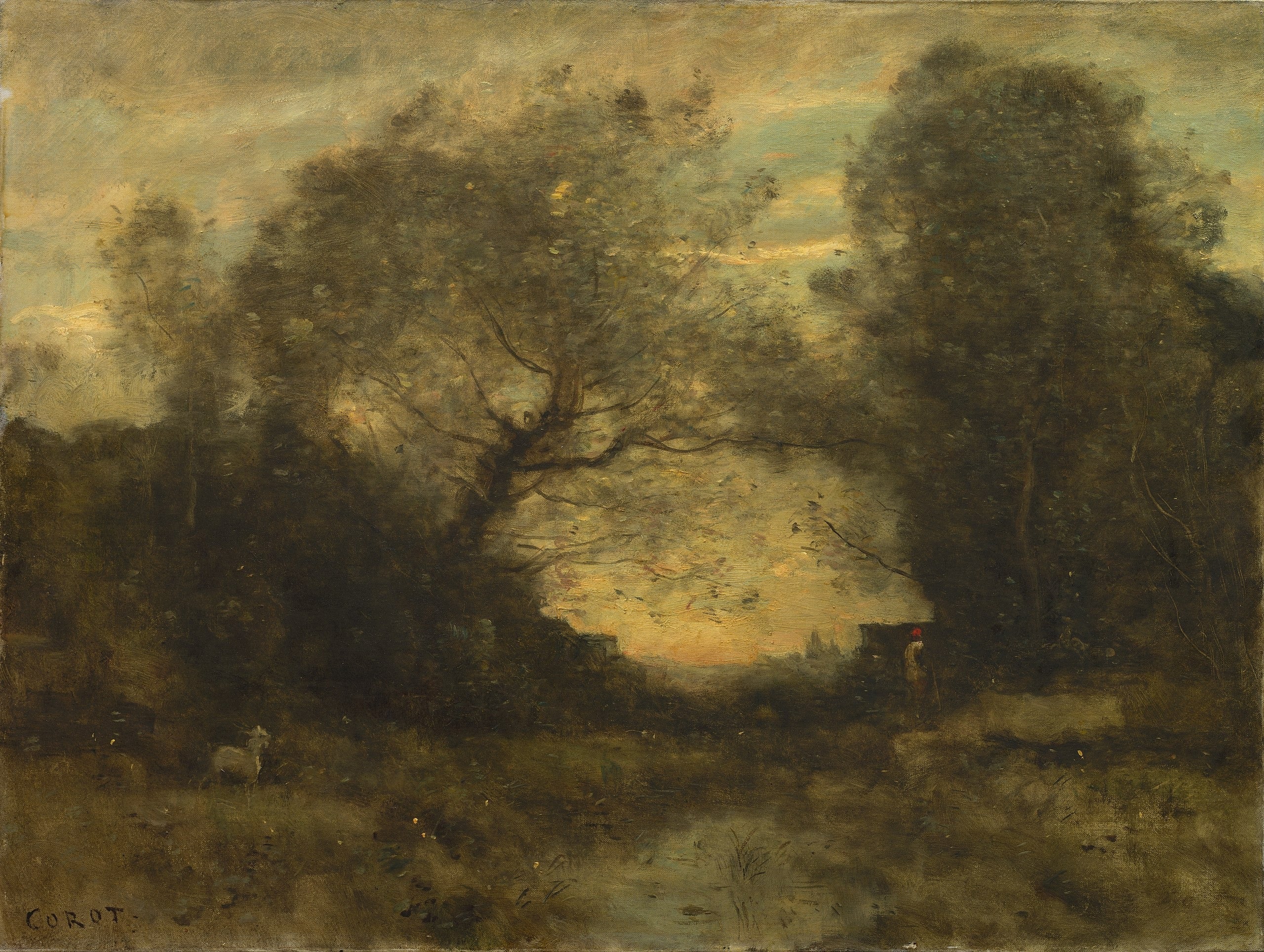 L'étang à l'entrée du bois - Jean-Baptiste Camille Corot