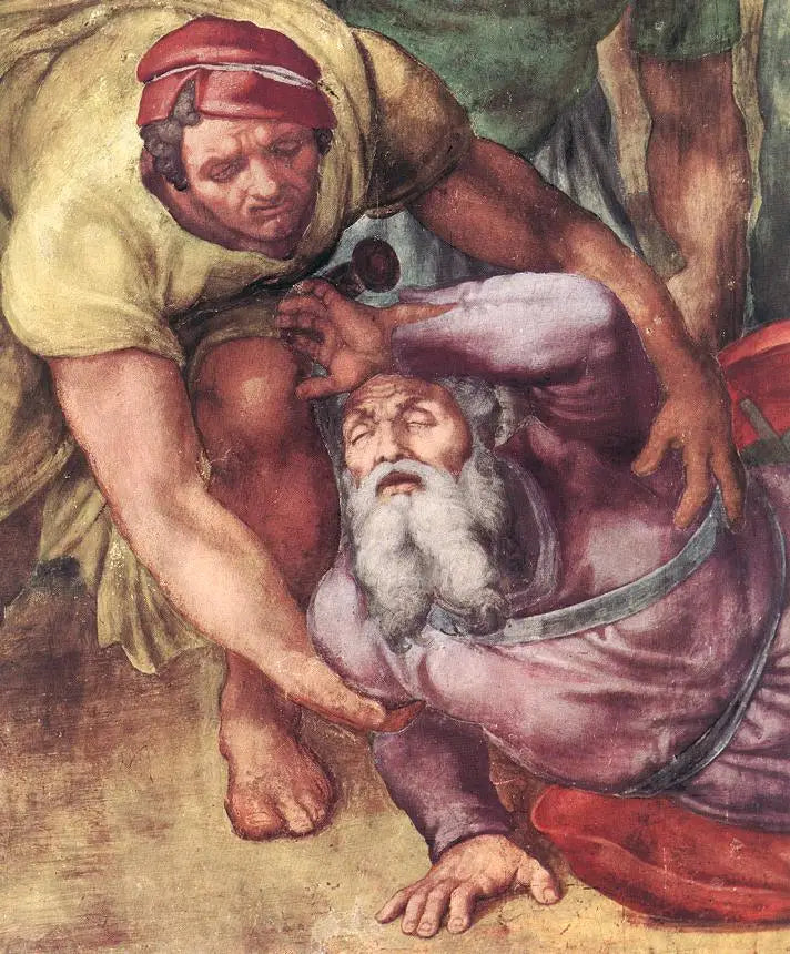 Konverze svatého Pavla, detail. - Michelangelo
