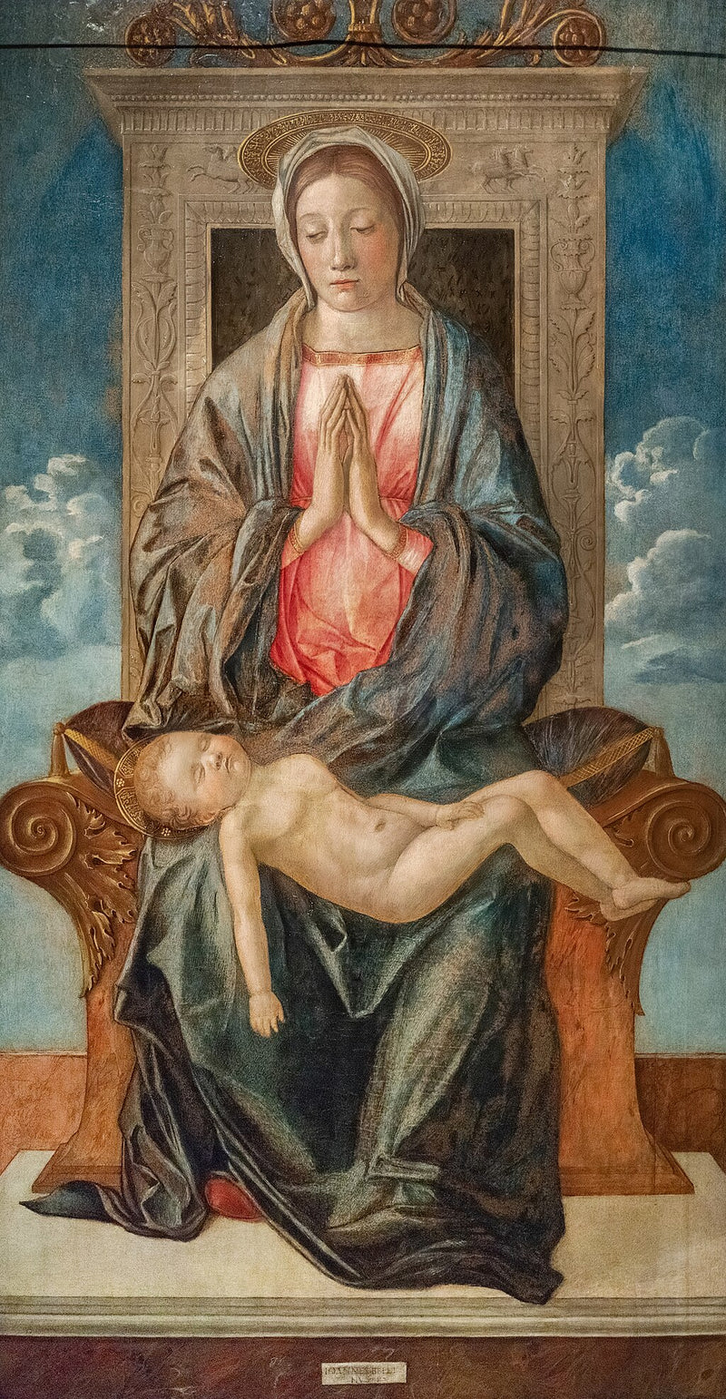 Madona s dítětem, která uctívá spící Ježíška - Giovanni Bellini