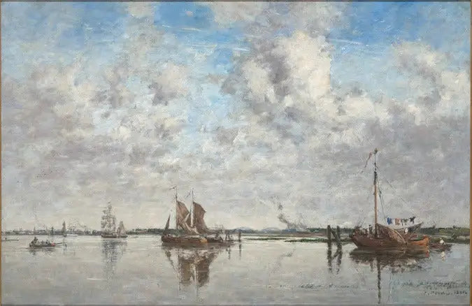 Meuse v Rotterdamu - Eugène Boudin