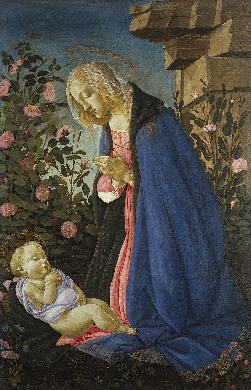 Panna Maria uctívající spící Ježíška - Sandro Botticelli