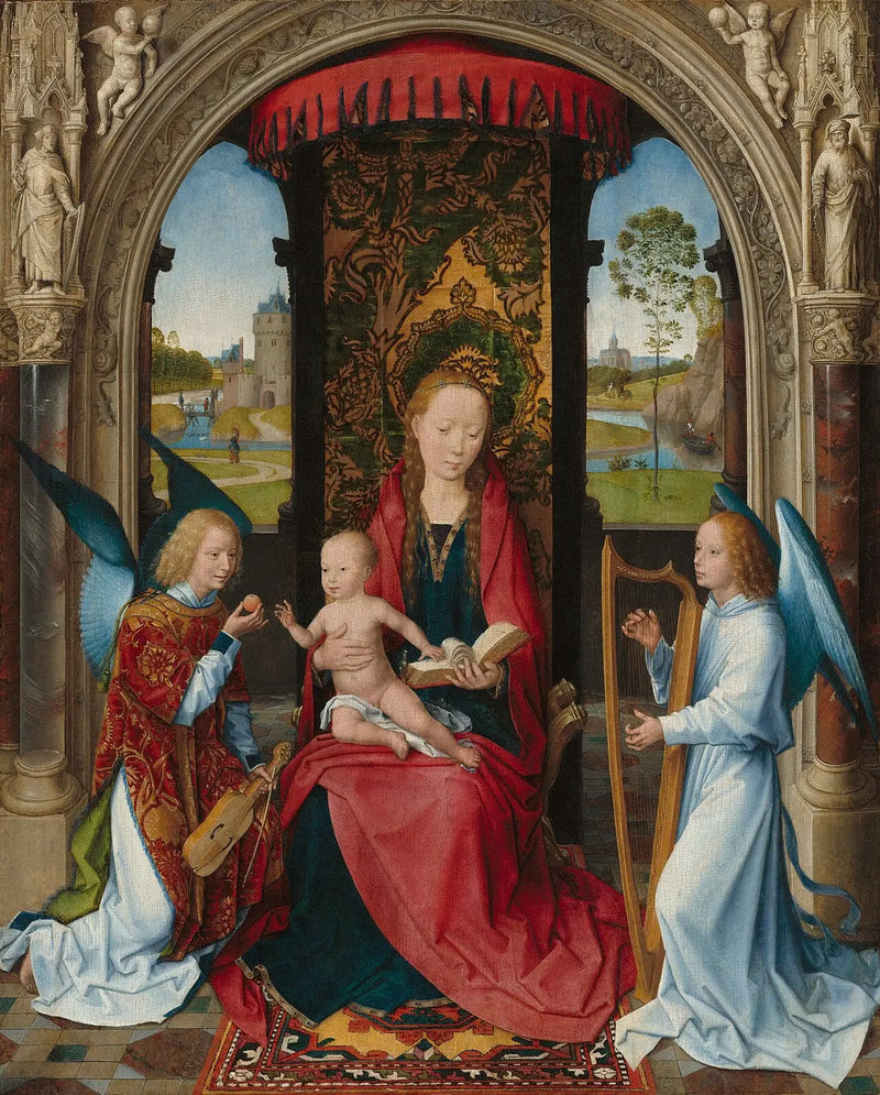 Panna Mária s dítětem a anděly - Hans Memling