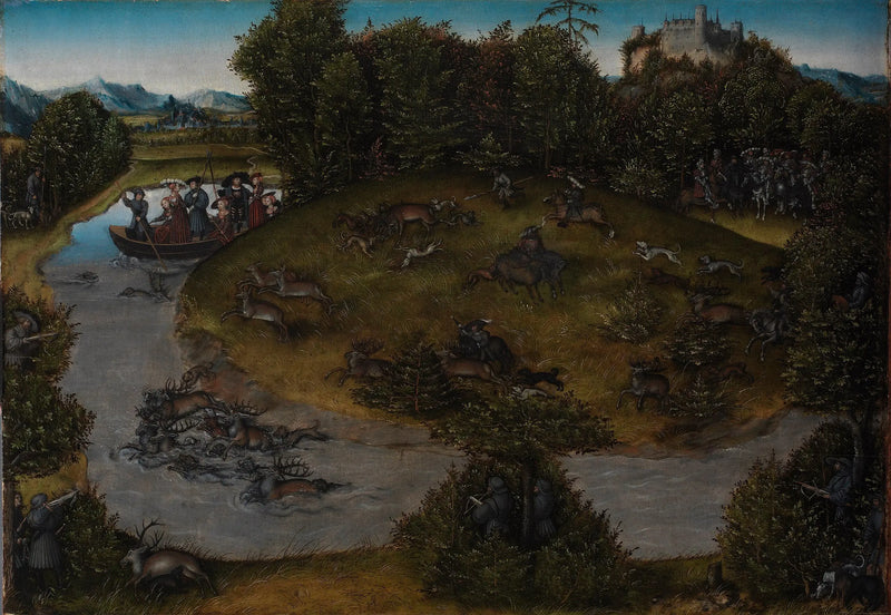 Lov na jelena kurfiřta Fridricha Moudrého (1463-1525) ze Saska - Lucas Cranach starší