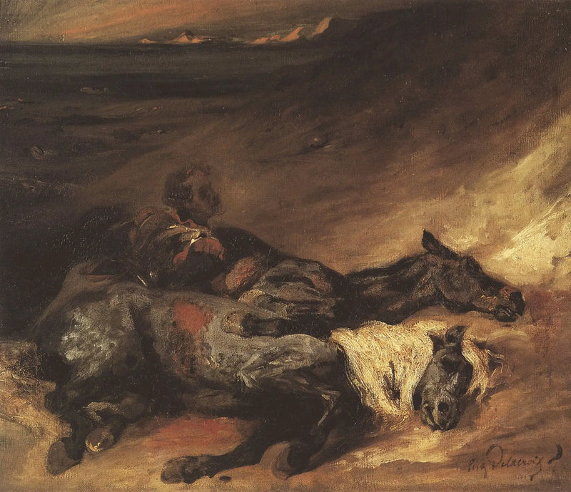 Noc po bitvě u Waterloo - Eugène Delacroix