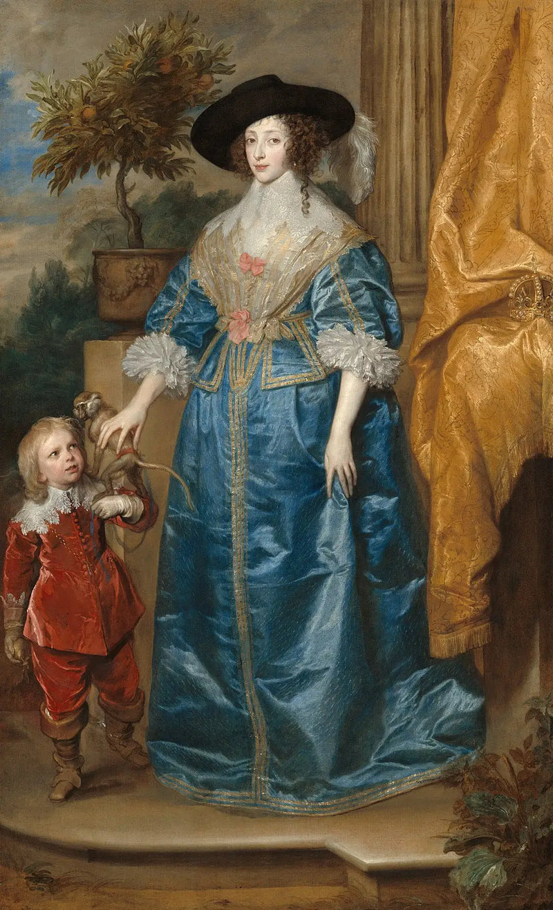 Královna Henrieta Marie a její syn, Sir Jeffrey Hudson - Antoine van Dyck
