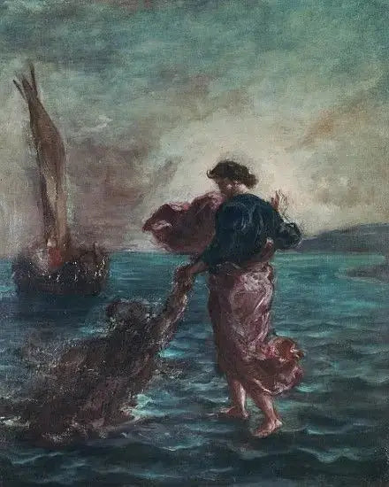 Kristus kráčející po vodách - Eugène Delacroix