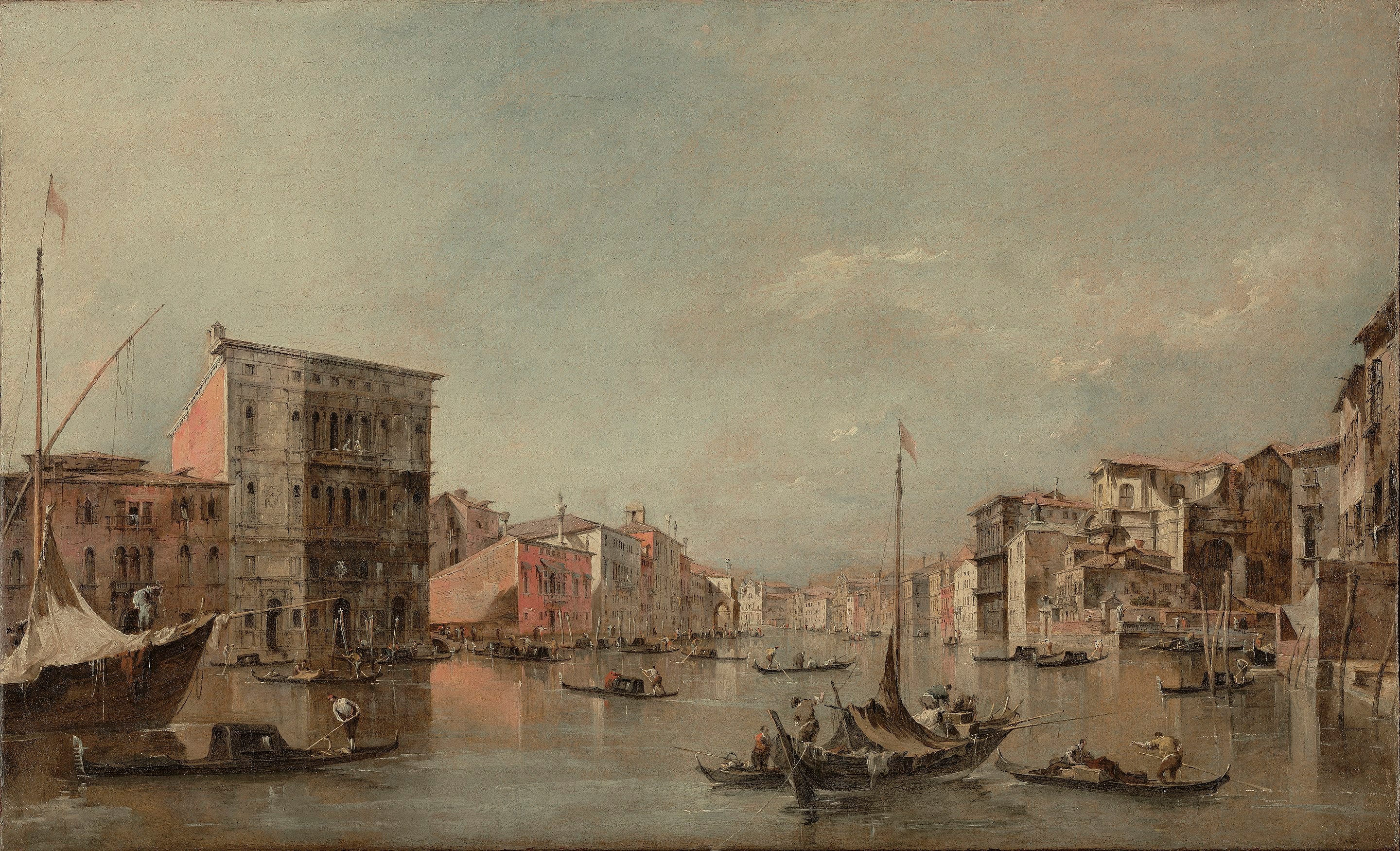 Le Grand Canal à Venise avec le Palazzo Bembo - Francesco Guardi