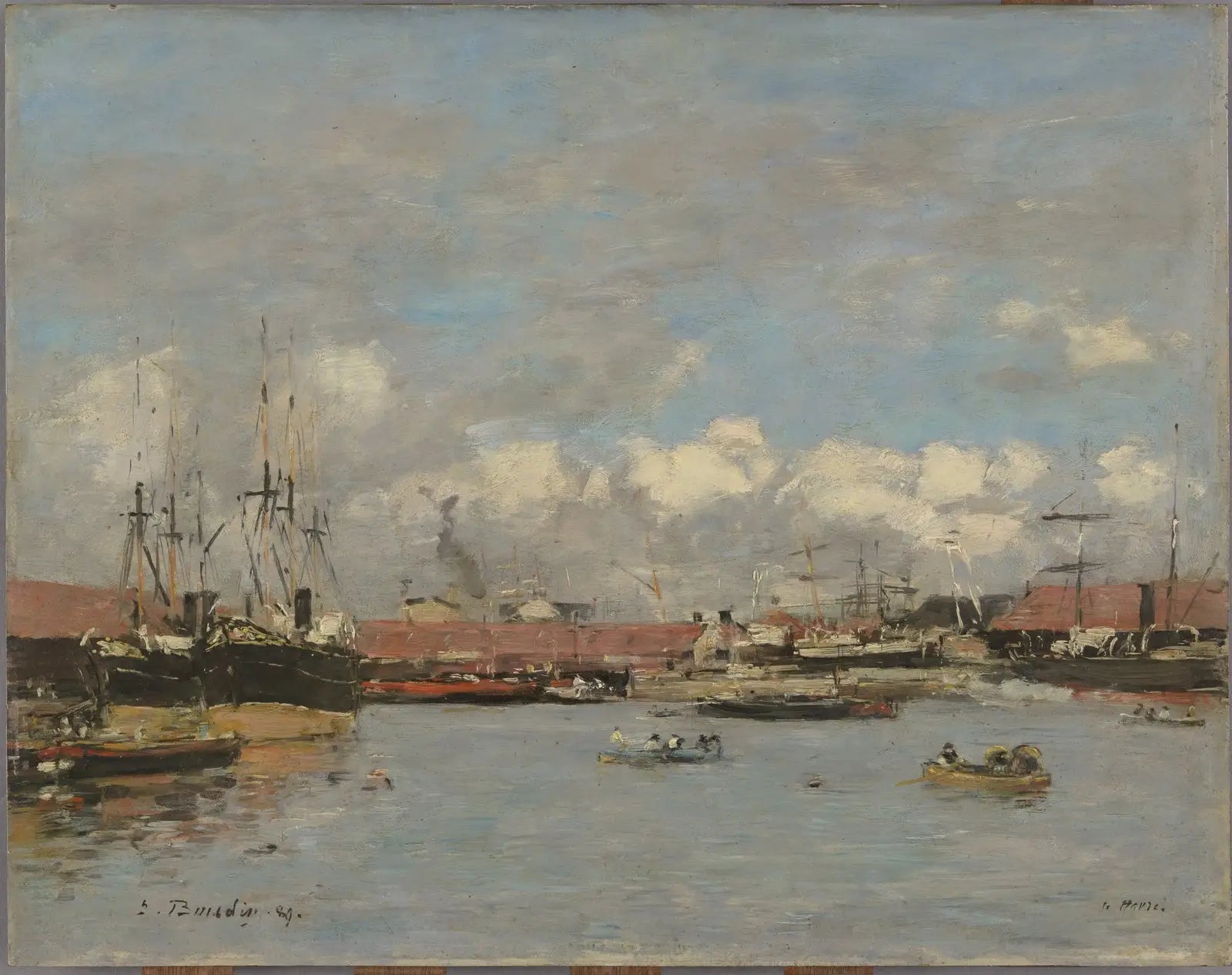 Reproduction du tableau « Le Havre, le bassin de la Citadelle - Eugène Boudin » par Alpha Reproduction en peinture à l’huile