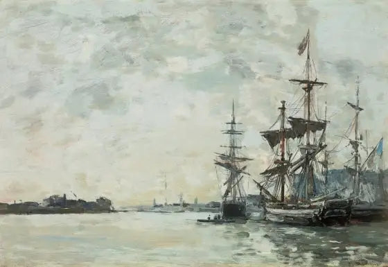 Le Havre, lodě na kotvě v přístavu - Eugène Boudin