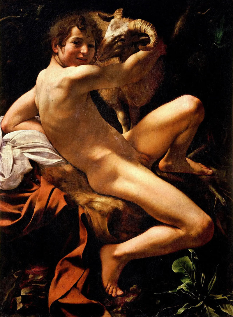 Mladý svatý Jan Křtitel s beranem - Caravaggio
