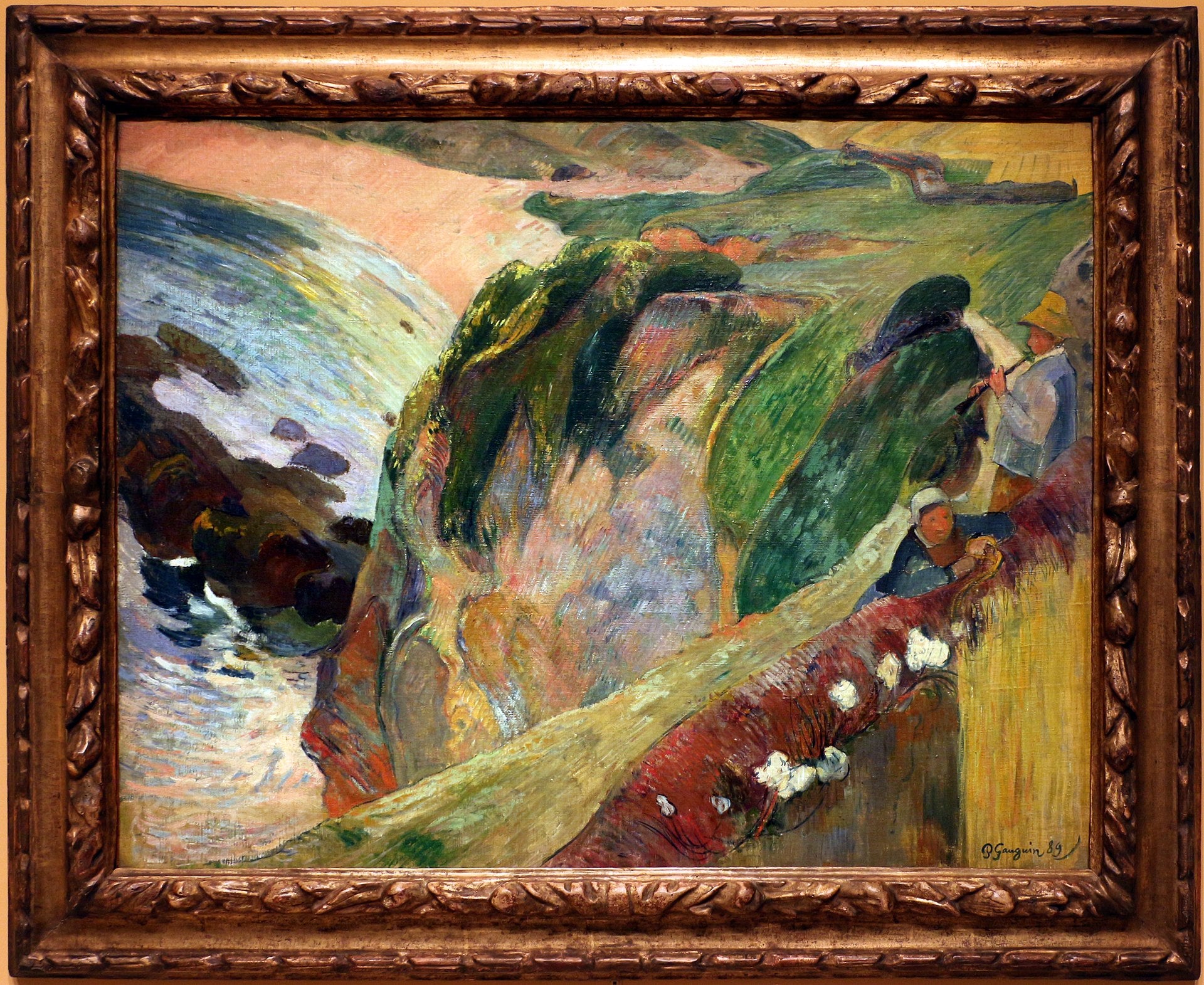 Hráč na flétnu na útesu - Paul Gauguin