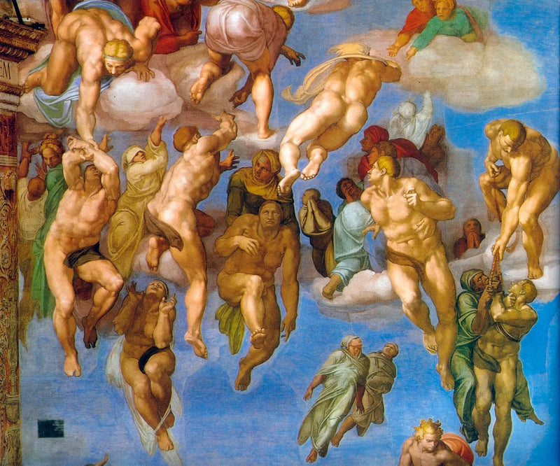 Poslední soud, detail. - Michelangelo