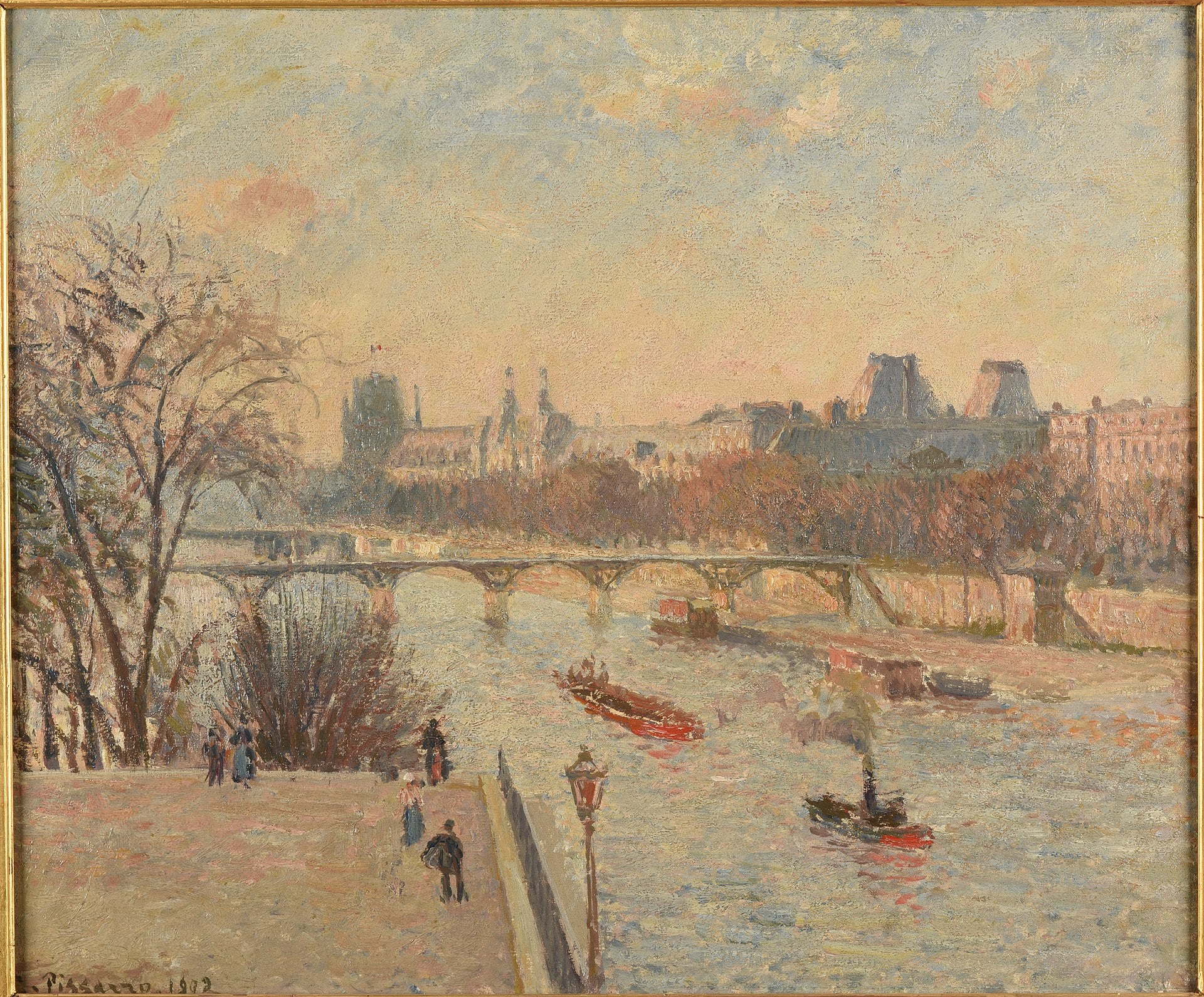 Reproduction du tableau « Le Louvre - Camille Pissarro » par Alpha Reproduction en peinture à l’huile