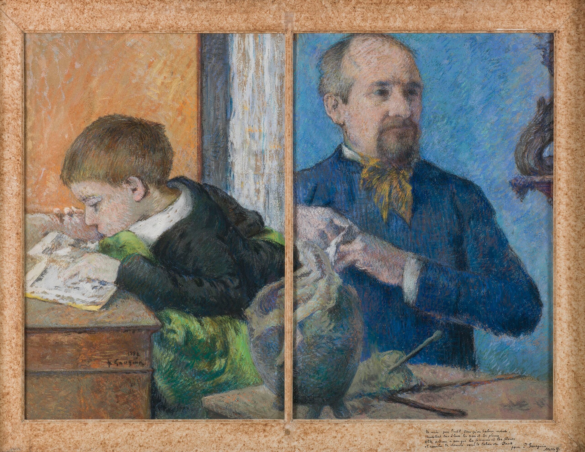 Sochař Jean Paul Aubé (1837-1916) a jeho syn, Emile - Paul Gauguin