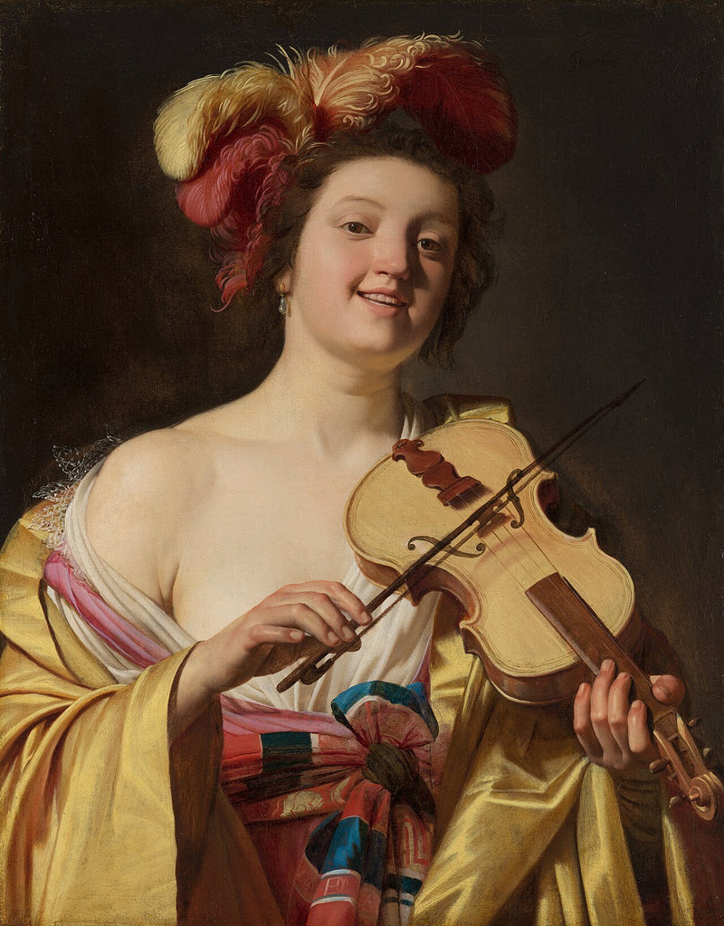 Hráč na housle - Gerrit van Honthorst