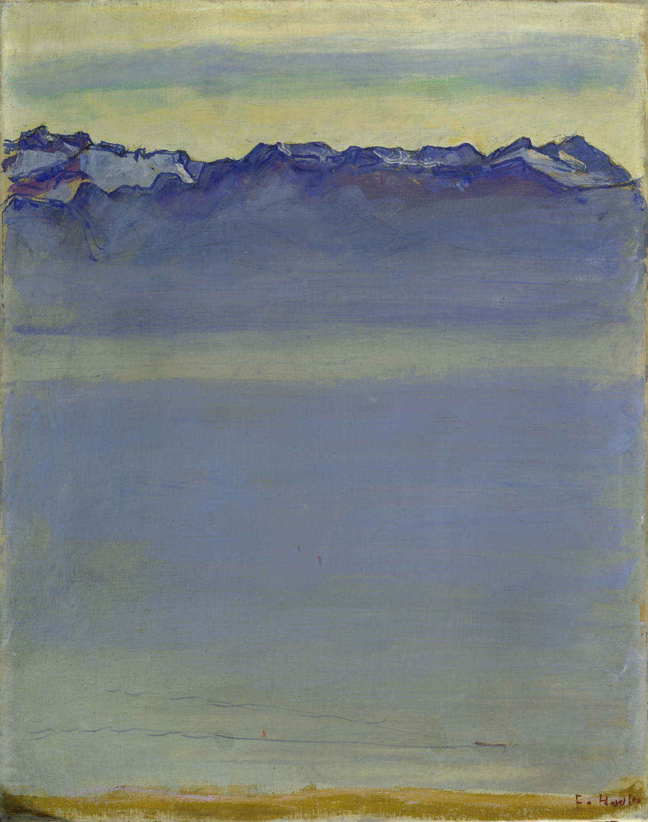 Le lac Léman avec les Alpes savoyardes - Ferdinand Hodler