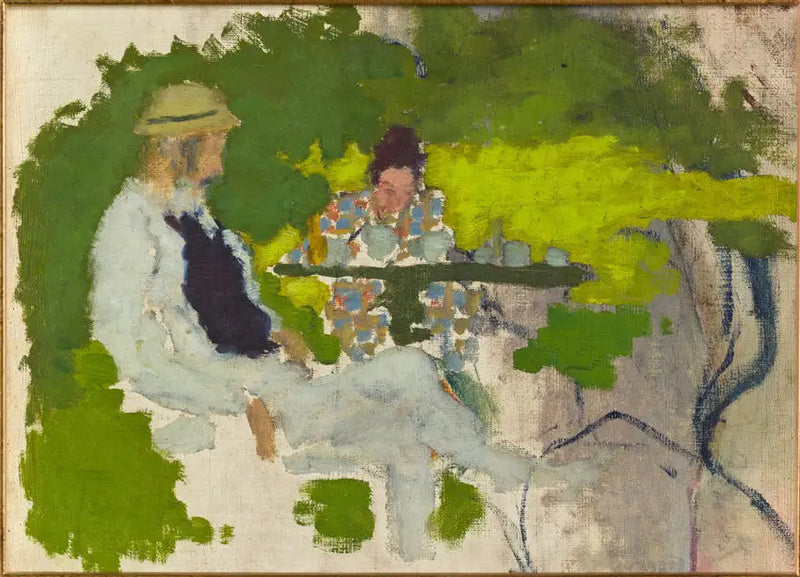 Otec a sestra umělce v zahradě Grand-Lemps - Pierre Bonnard