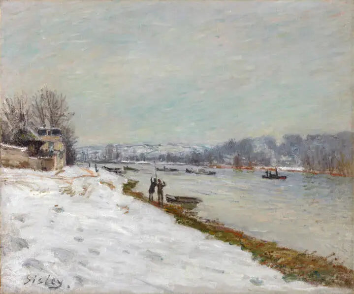 Billancourtské nábřeží - Sníh - Alfred Sisley