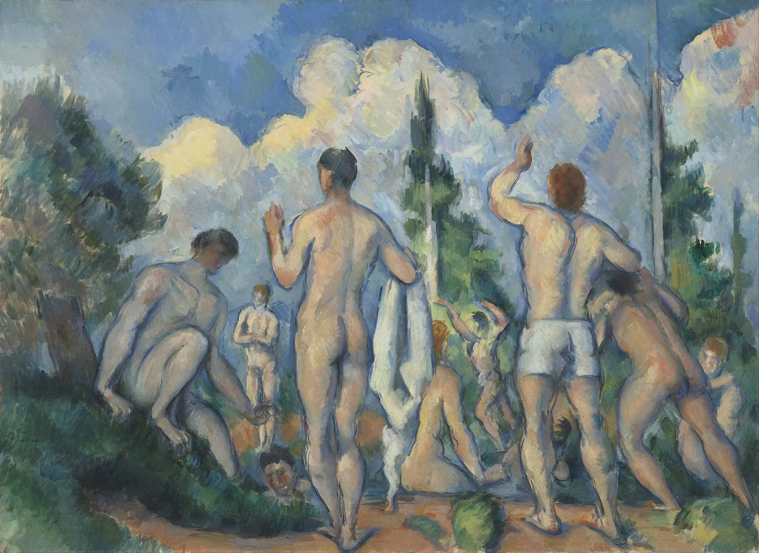 Reproduction du tableau « Les Baigneurs - Paul Cézanne » par Alpha Reproduction en peinture à l’huile