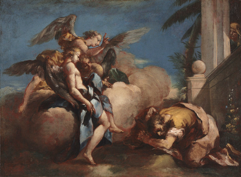 Andělé, kteří se objevují u Abrahama - Francesco Guardi