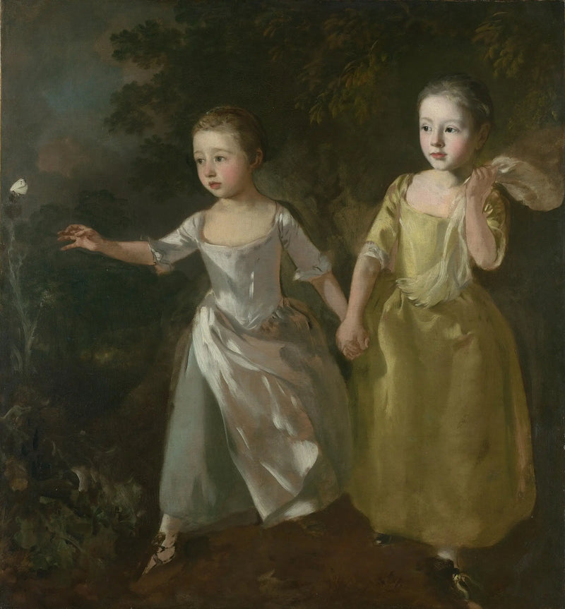 Dívky malíře při lovu motýlů - Thomas Gainsborough