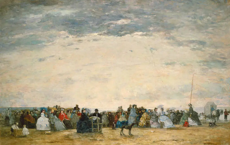 Prázdnináři na pláži v Trouville - Eugène Boudin