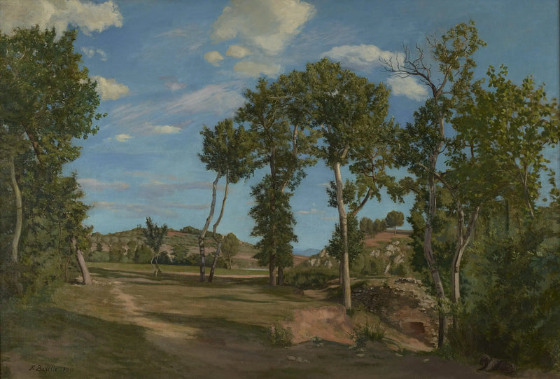 Krajina u břehu Lez - Frédéric Bazille