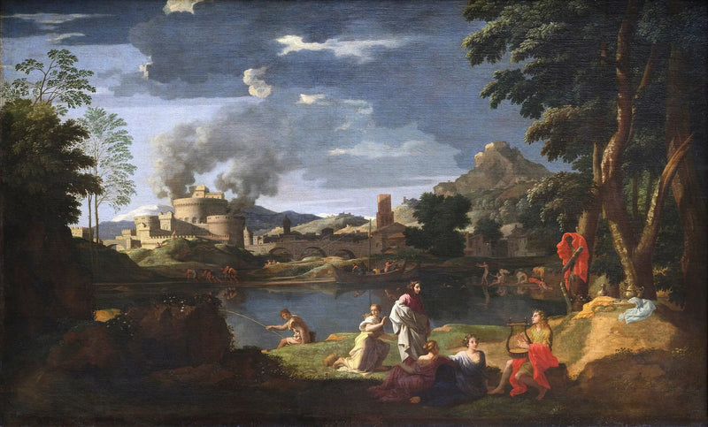 Krajina s Orfeem a Eurydikou - Nicolas Poussin