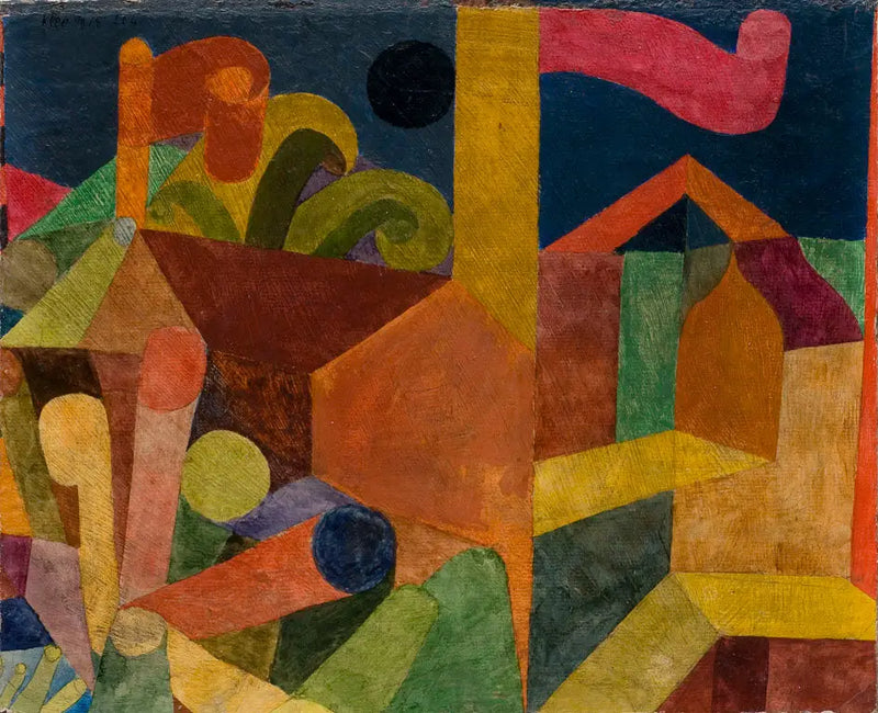 Krajina s vlajkami; Domy s vlajkami - Paul Klee
