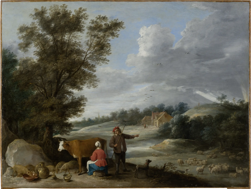 Krajina s dojičkou a pastýřem - David Teniers le Jeune