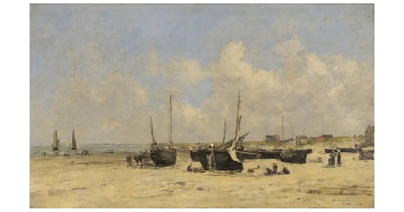 Pláž Berck při odlivu - Eugène Boudin