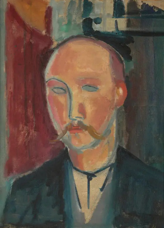 Portrét muže s knírem - Amedeo Modigliani