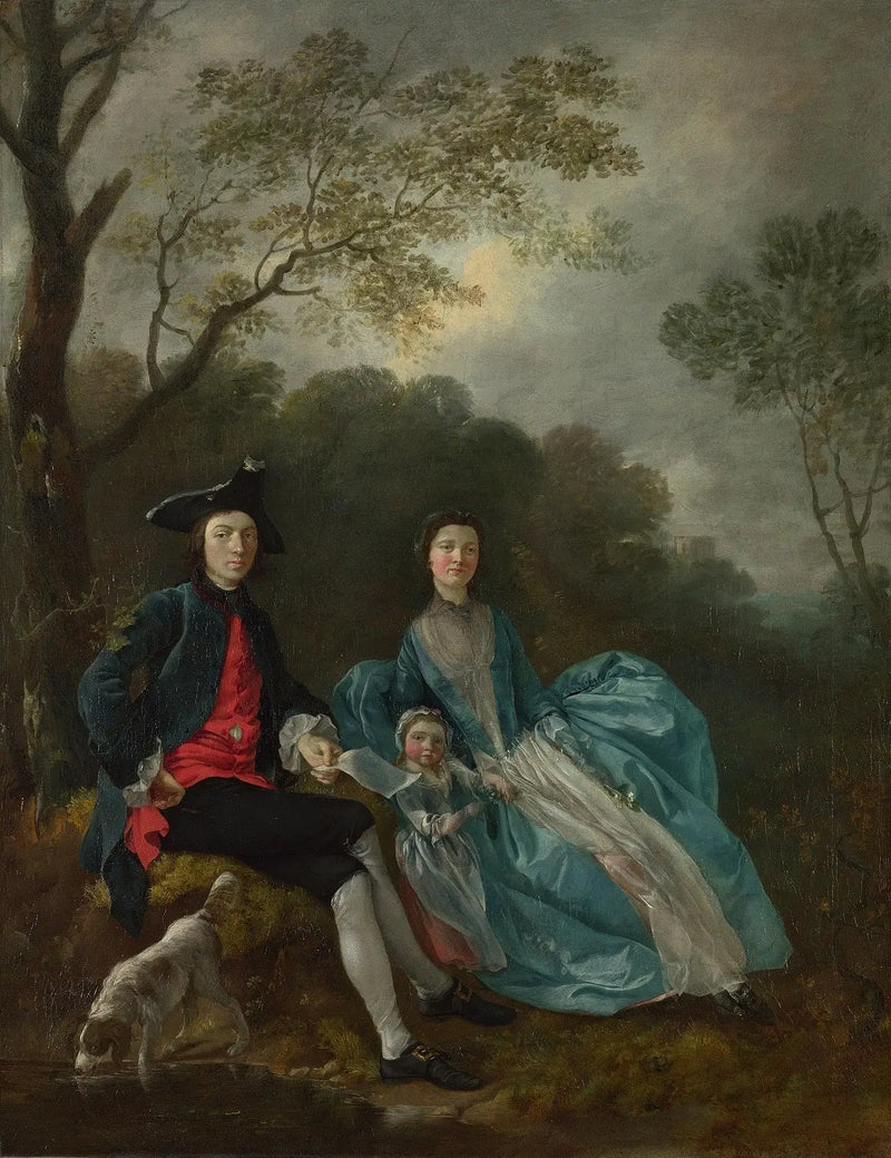 Portrét umělce s jeho manželkou a dcerou - Thomas Gainsborough