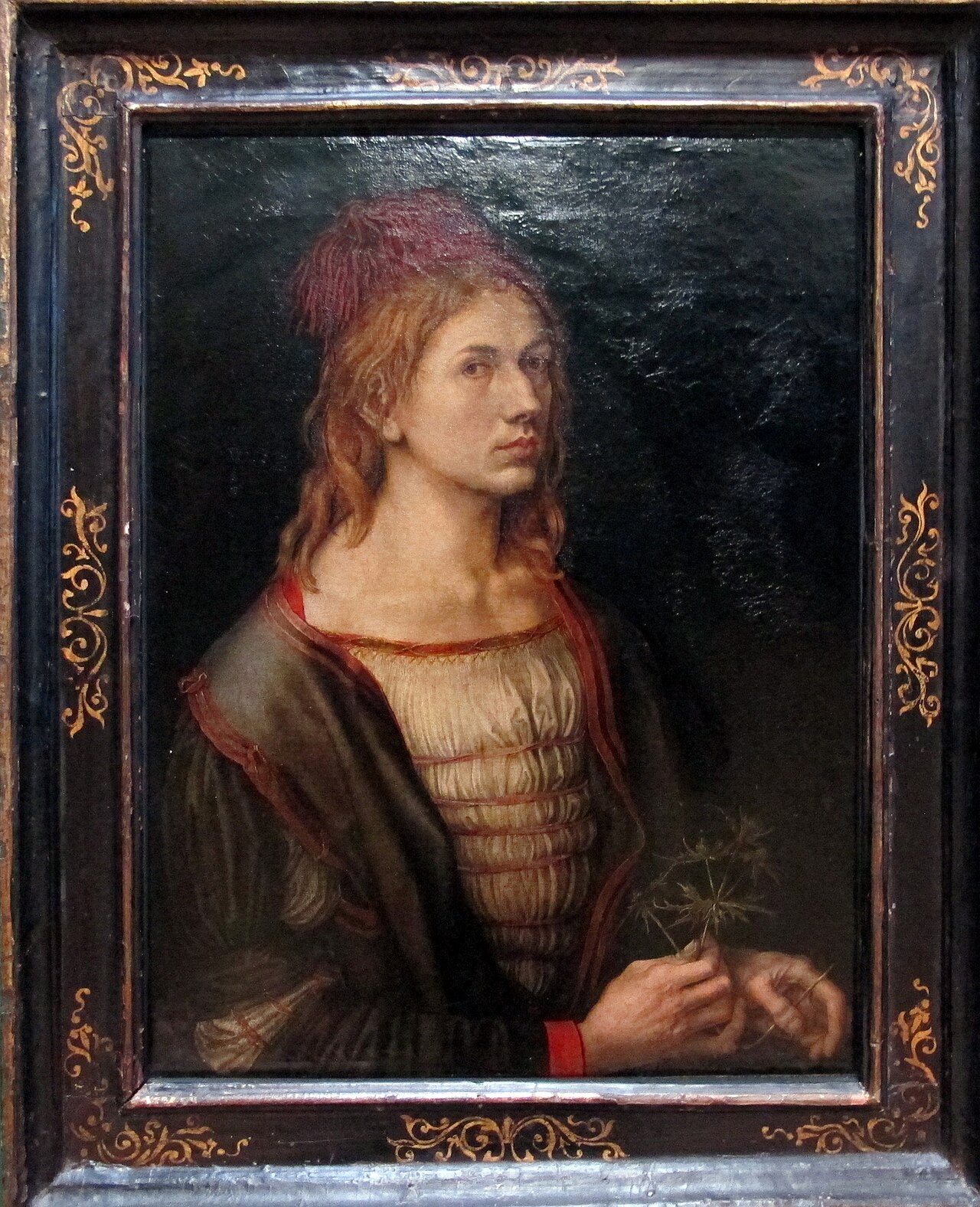 Portrét umělce nájemníka s bodlákem - Albrecht Dürer