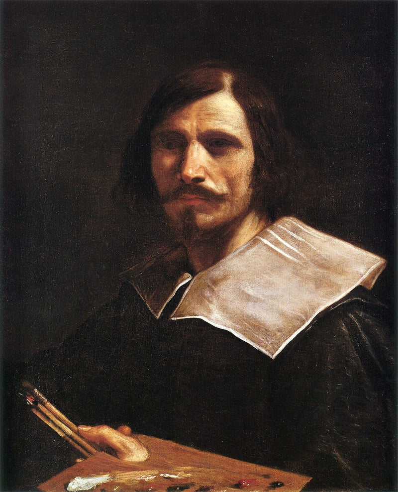 Portrét umělce držící paletu - Guercino