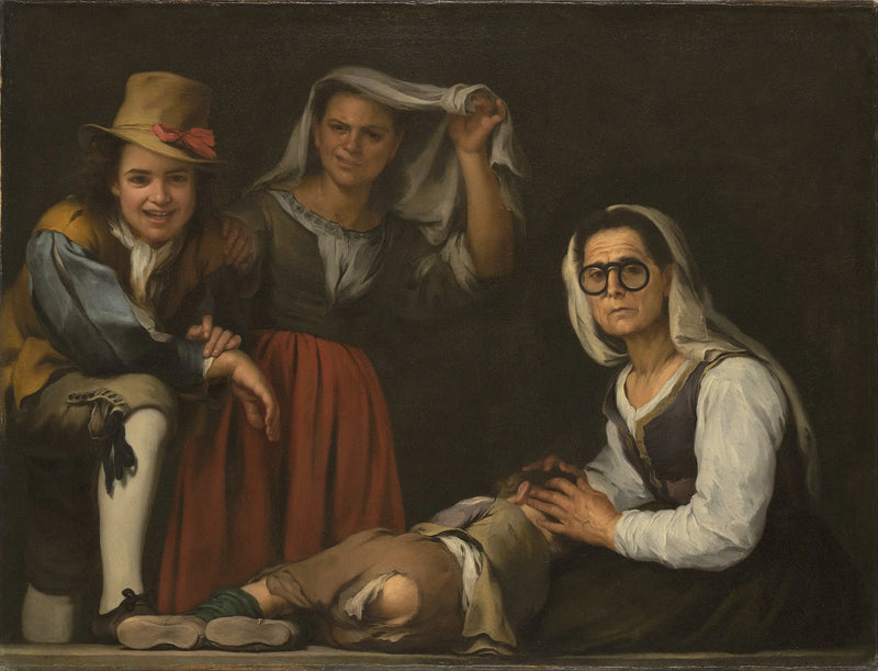 Čtyři postavy na schodišti - Bartolomé Esteban Murillo