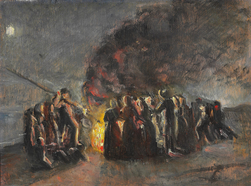 Předvečer letního slunovratu, pláž Skagen. -Michael Peter Ancher