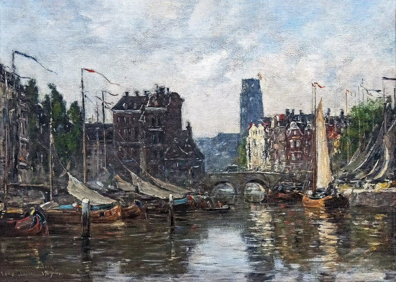 Rotterdam, most burzy - Eugène Boudin