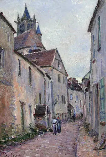 Ulice koželužny v Moret-sur-Loing - Alfred Sisley