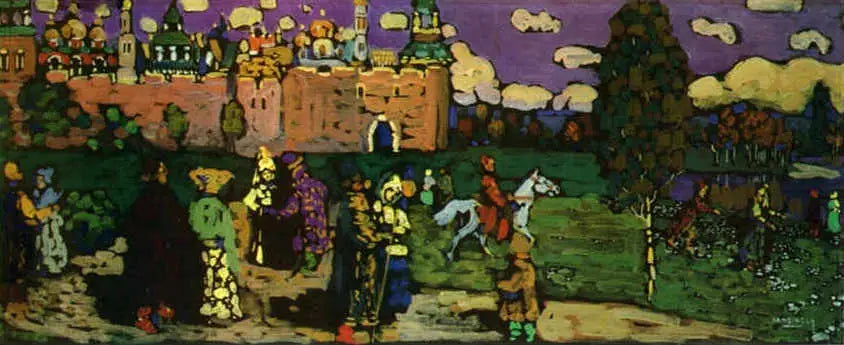 Reproduction du tableau « Scène russe - Vassily Kandinsky » par Alpha Reproduction en peinture à l’huile