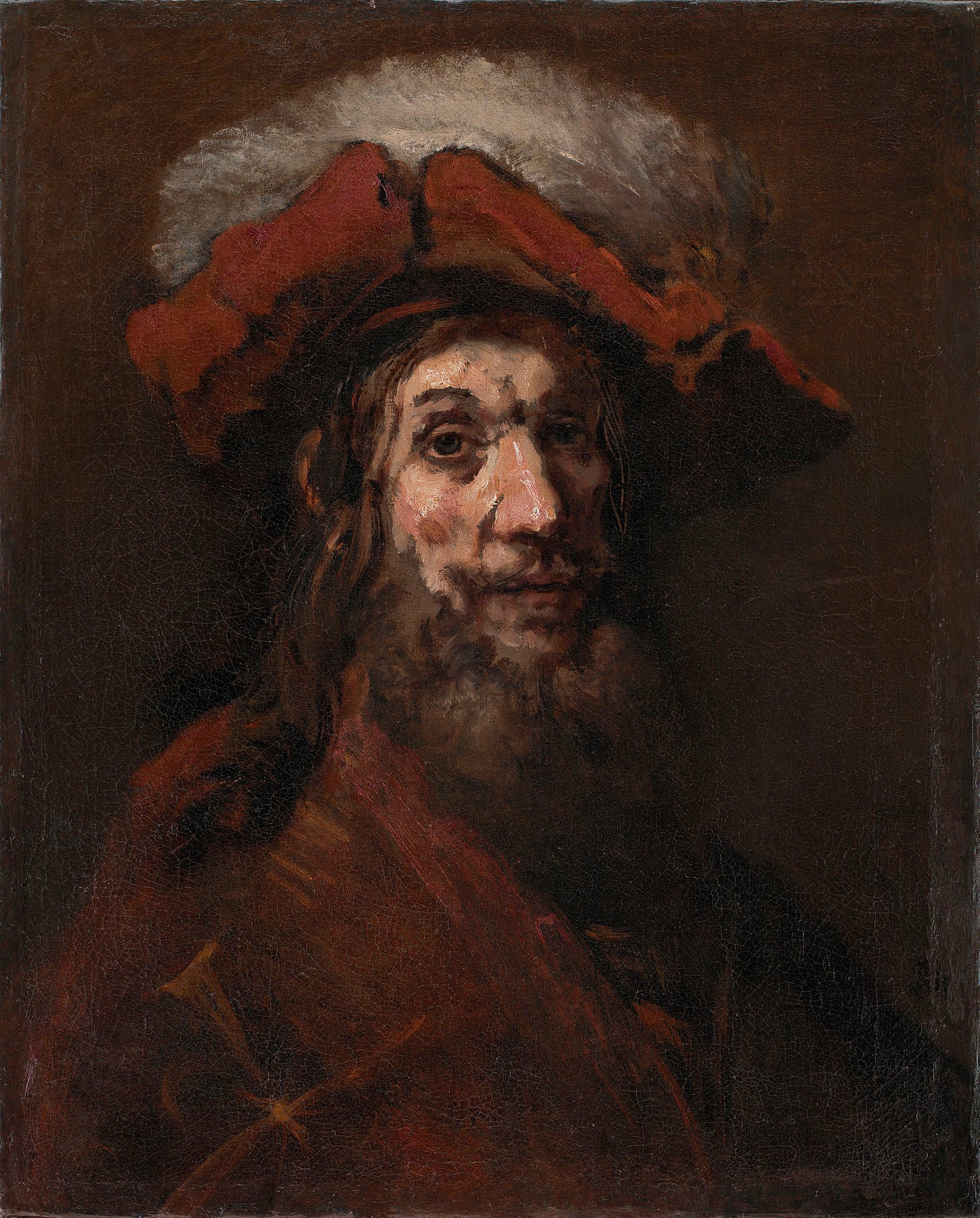 Reproduction du tableau « Skitse til Ridderen avec Falken, kendt som "Korsridderen" - Rembrandt » par Alpha Reproduction en peinture à l’huile