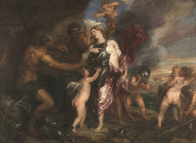 Thétis přijímá novou zbroj Achillea v kovárně Vulkána - Antoine van Dyck