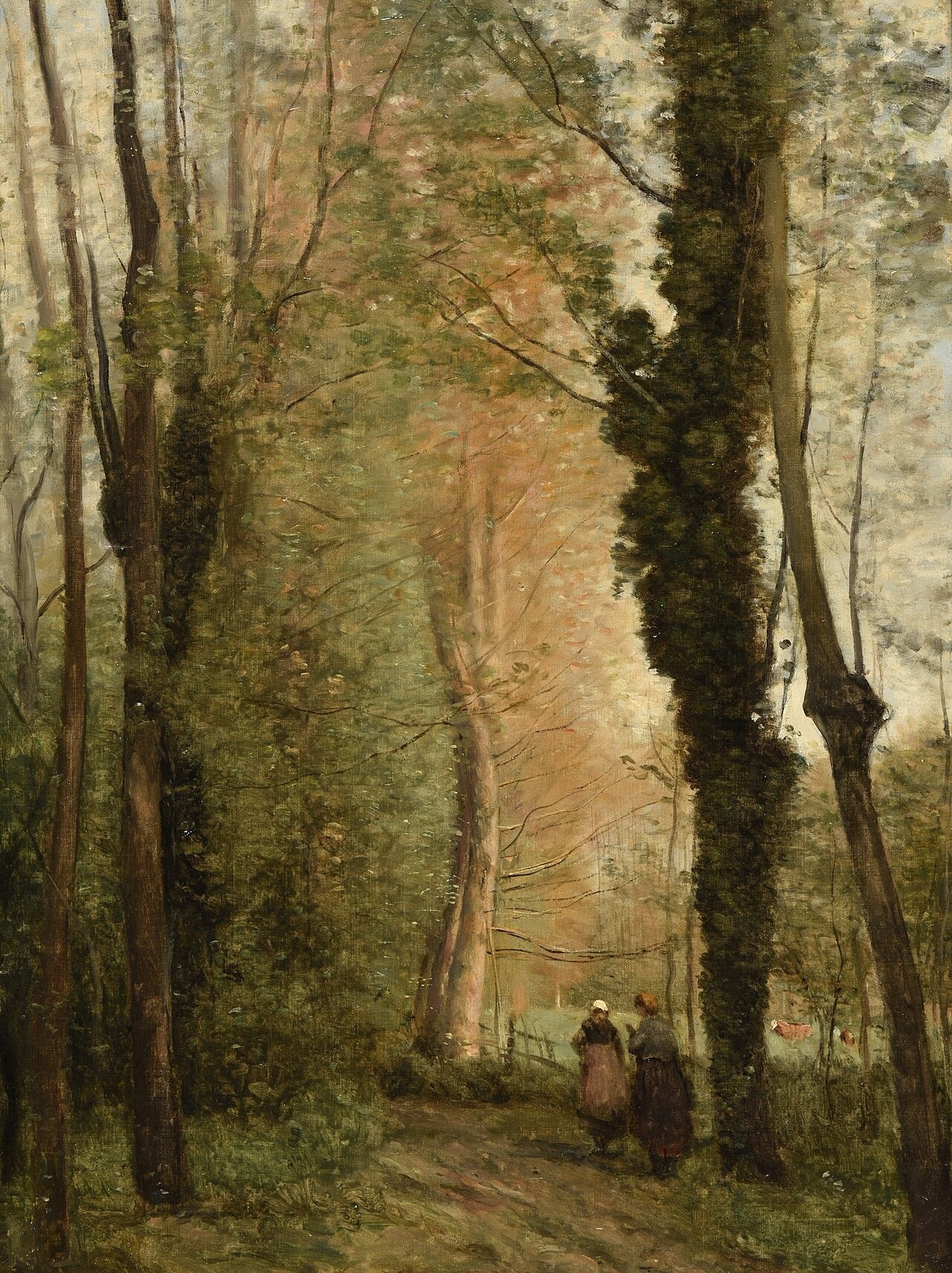 Un chemin sous les arbres au printemps - Jean-Baptiste Camille Corot