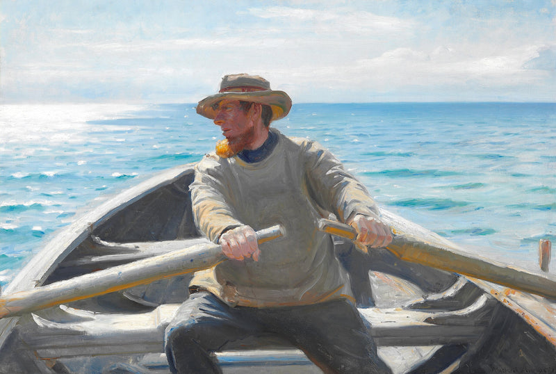 Un pêcheur qui rame. - Michael Peter Ancher