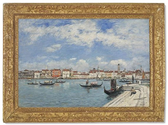 Benátky, pohled z San Giorgia - Eugène Boudin