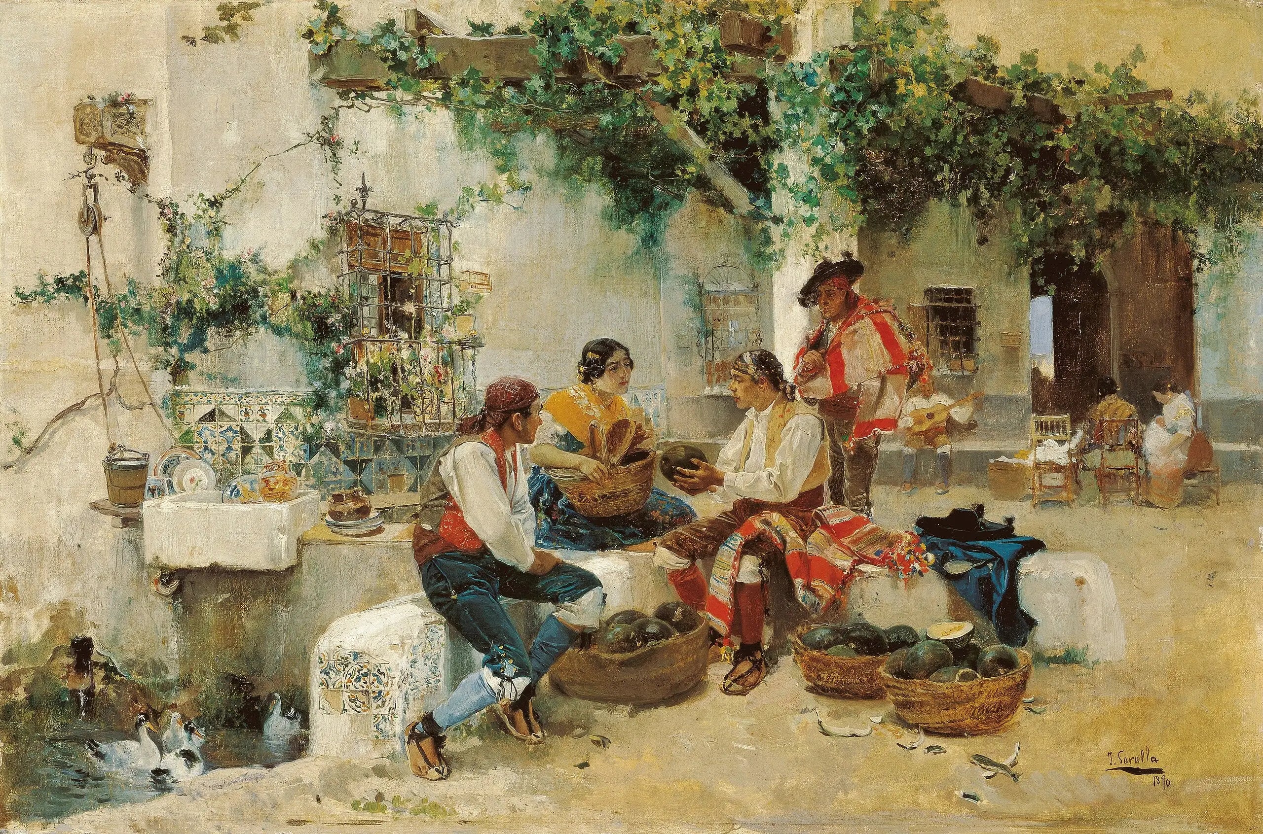 Reproduction du tableau « Vente de melons - Joaquín Sorolla » par Alpha Reproduction en peinture à l’huile