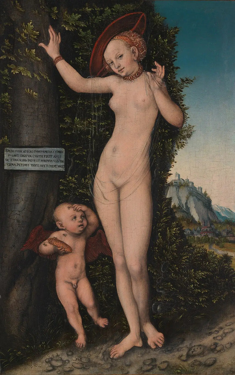 Venuše s Kupidem, medového zloděje - Lucas Cranach starší