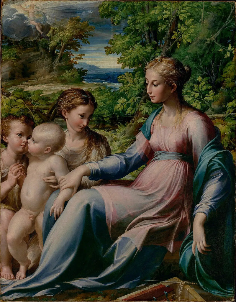 Panna s dítětem s svatým Janem Křtitelem a Marie-Magdalenou - Parmigianino